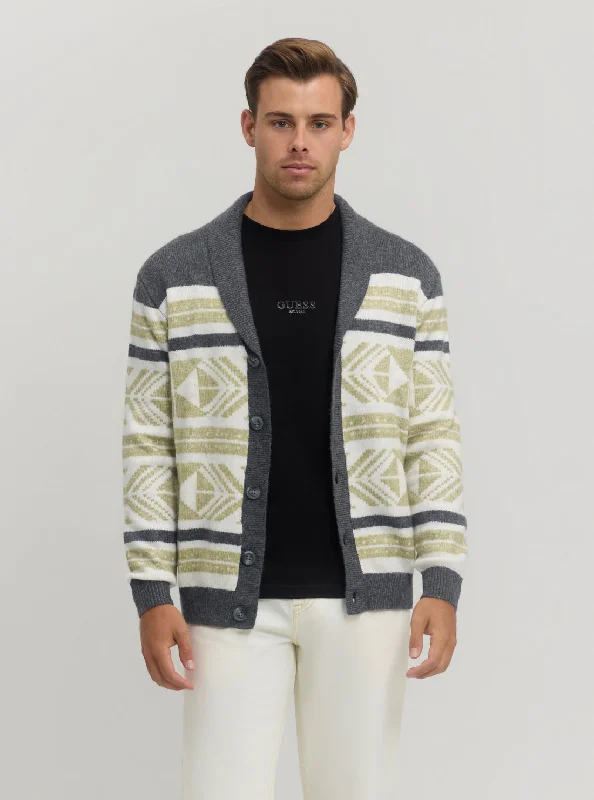 Athletic Men's Performance SweatersGrey Efrem Knit Cardigan