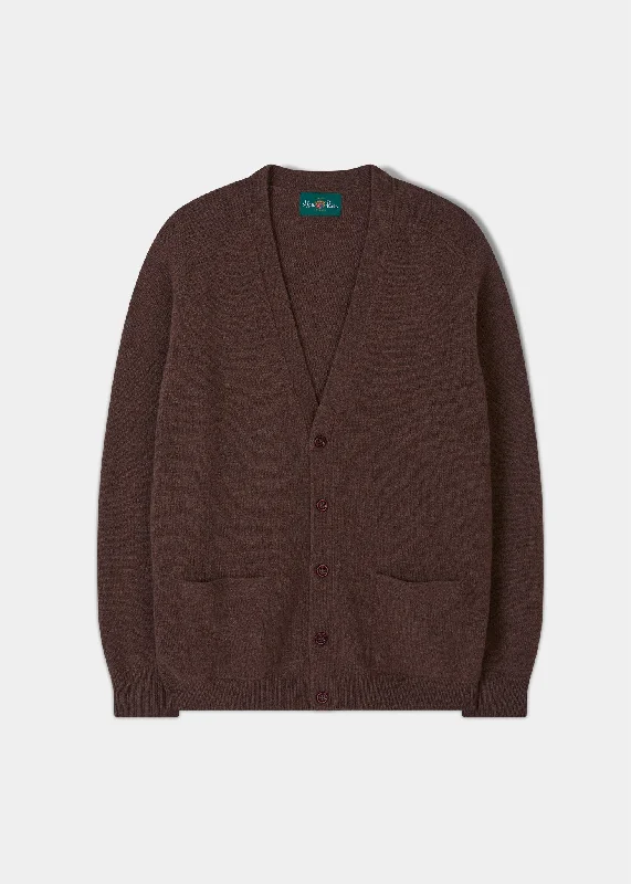 Men's Pants with Graphic PrintsCornwall Lambswool Cardigan in Tobacco  - Classic Fit