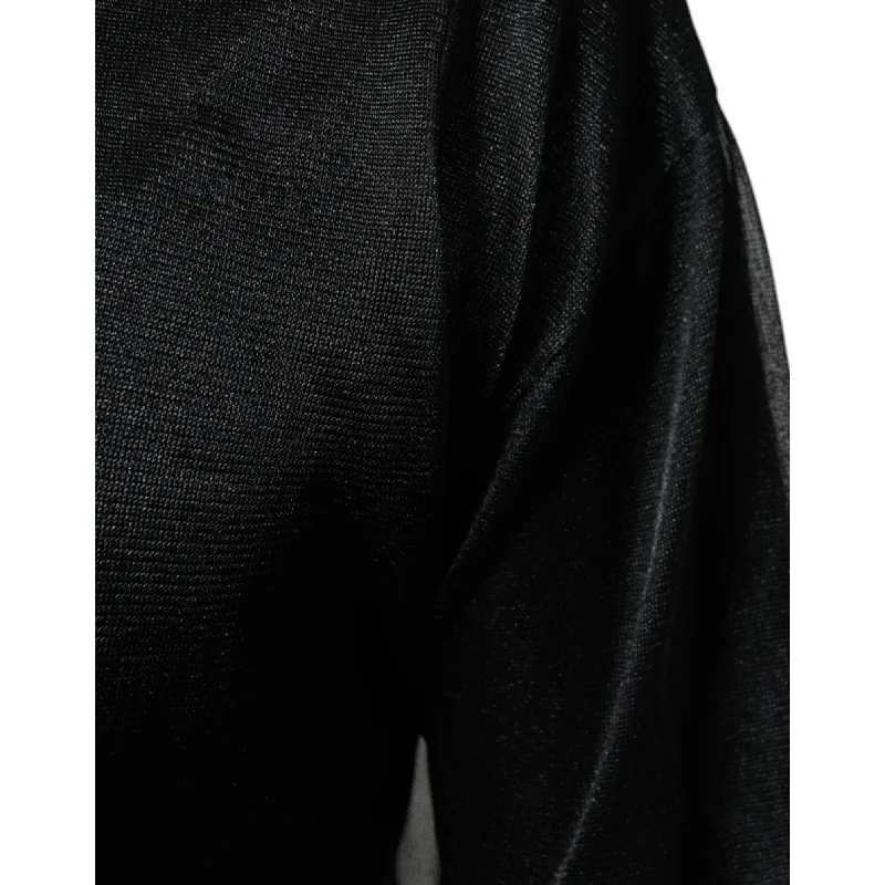 Men's Sweaters for Winter SportsDolce & Gabbana Black Polyester Pullover Sweatshirt Men's Sweater (Pre-Owned)