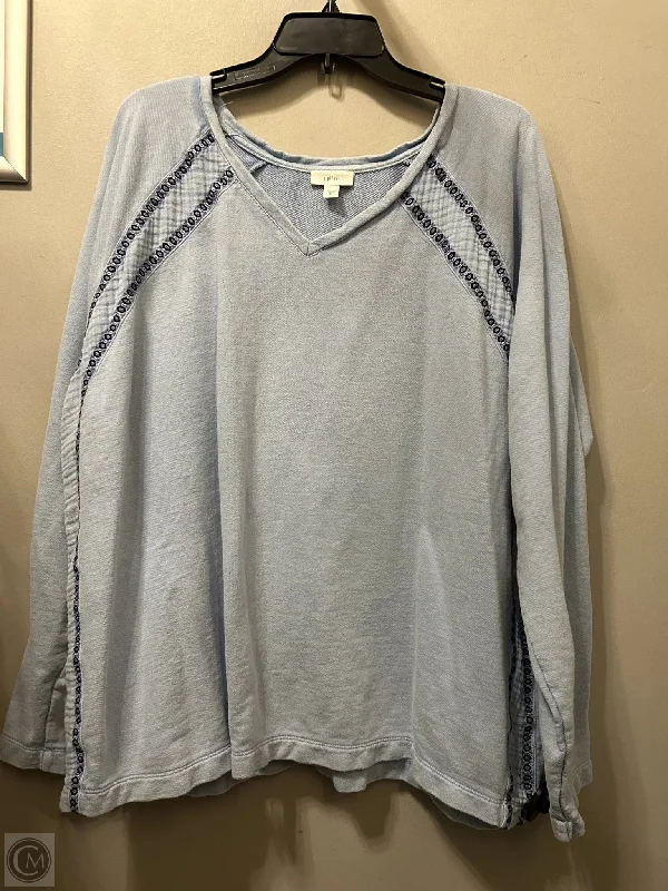 Men's Hoodies with Appliqué DetailsSweatshirt Crewneck By J. Jill In Blue, Size: 3x