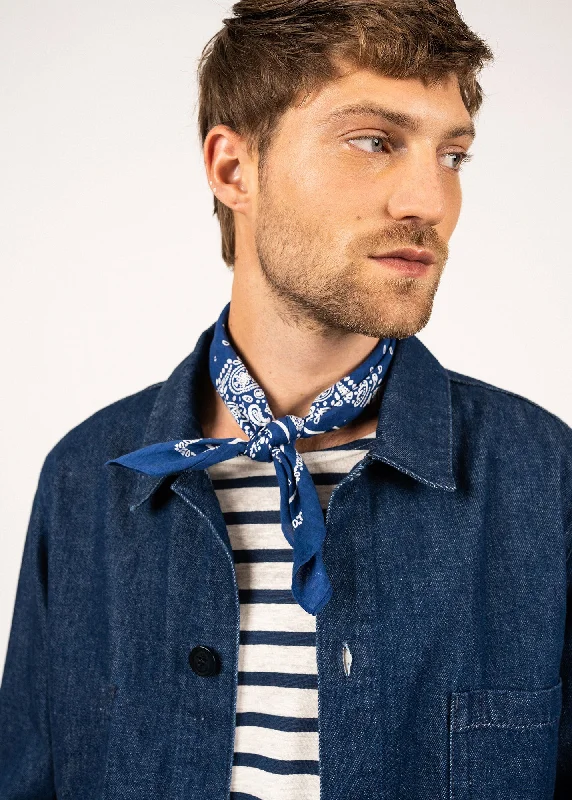 Sirocco fisherman's jacket - buttoned, in cotton canvas (DENIM)