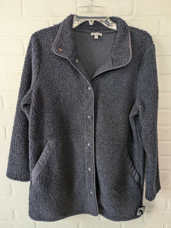 Men's Coats with Stretch FabricJacket Faux Fur & Sherpa By Talbots In Navy, Size: Petite  M